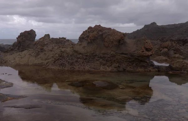 Gran Canaria North Coast Rockpools Puertillo Banaderos Area Protected Ocean — Stock Photo, Image