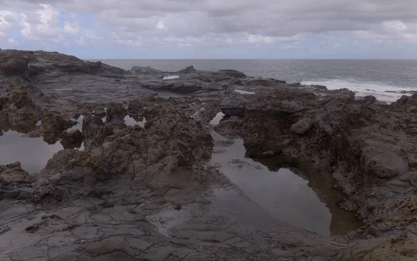 Gran Canaria Nordküste Steinpools Rund Puertillo Banaderos Die Durch Eine — Stockfoto
