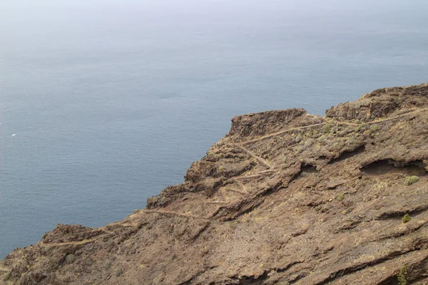 Palma Landschaft Des Westlichen Steilen Küstenabschnitts Der Insel Gemeinde Tijarafe — Stockfoto