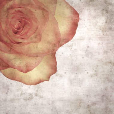 Kare biçiminde, sarı ve turuncu güllü eski desenli kağıt arka plan