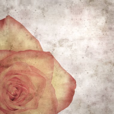 Kare biçiminde, sarı ve turuncu güllü eski desenli kağıt arka plan