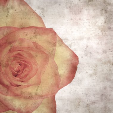 Kare biçiminde, sarı ve turuncu güllü eski desenli kağıt arka plan