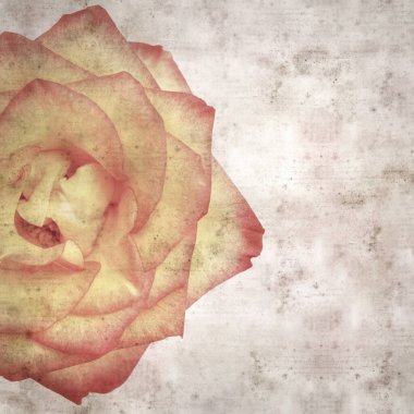 Kare biçiminde, sarı ve turuncu güllü eski desenli kağıt arka plan