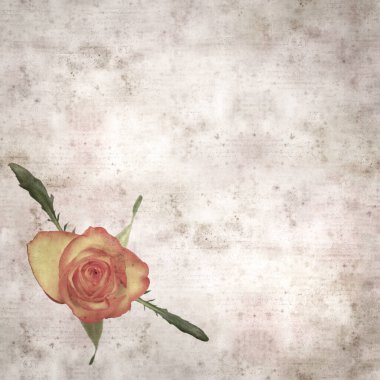 Kare biçiminde, sarı ve turuncu güllü eski desenli kağıt arka plan