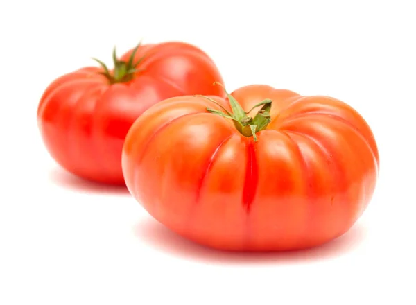 Large Ground Grown Tomato Canary Islands Isolated White — Stockfoto