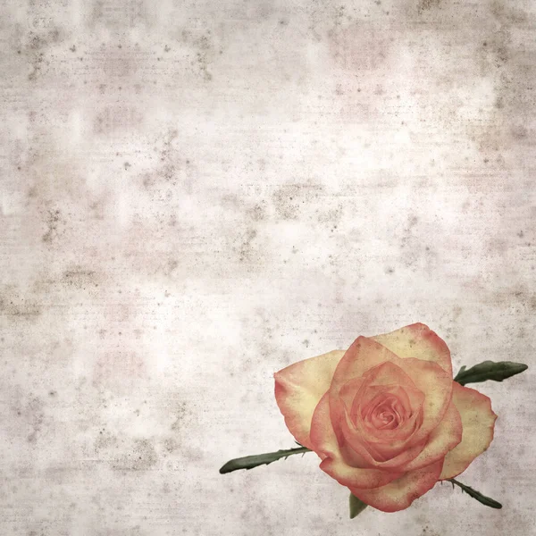 Kare biçiminde, sarı ve turuncu güllü eski desenli kağıt arka plan