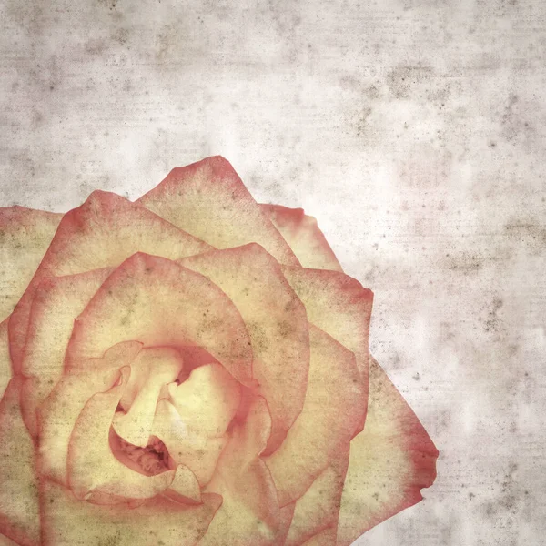 Kare biçiminde, sarı ve turuncu güllü eski desenli kağıt arka plan