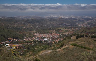 Gran Canaria, San Mateo Belediyesi Vega 'da yürüyüş güzergahı, hava manzarası