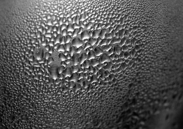 Macro Background Water Droplets Condensation Pattern Metal Surface — Stock Photo, Image