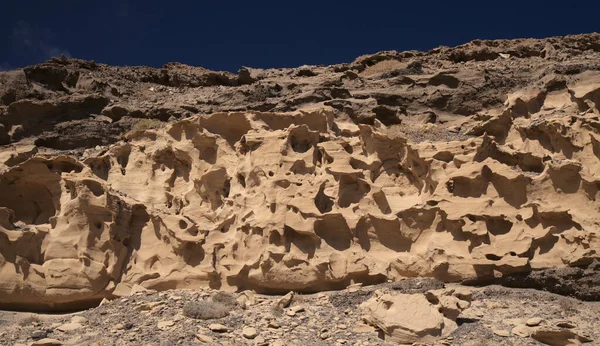 Gran Canaria Niesamowite Postacie Erozji Piaskowca Wąwozach Przylądku Punta Las — Zdjęcie stockowe