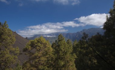 La Palma, view towards the highest area of the island, Caldera de Tabiriente, from a hiking path in El Paso municipality  clipart