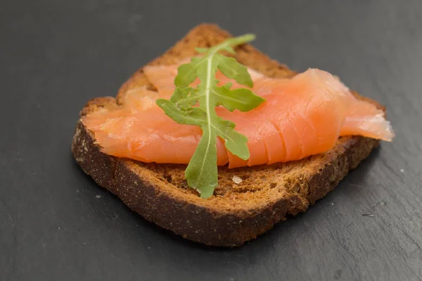 Thin Slices Smoked Salmon Macro Food — Stock Photo, Image