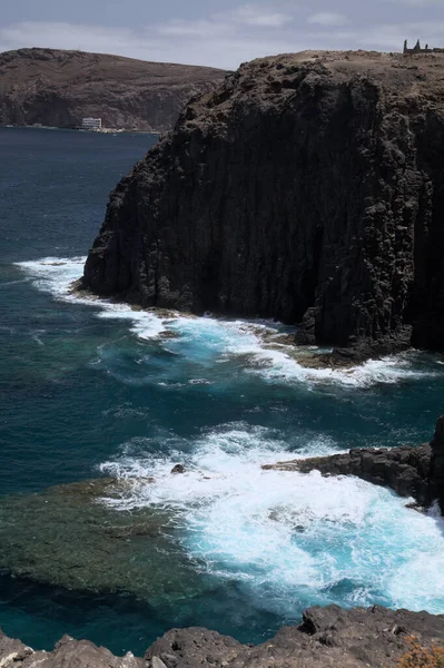 Gran Canaria Landschaft Mit Steiler Erodierter Nordwestküste Zwischen Den Gemeinden — Stockfoto