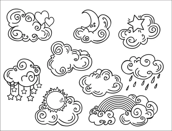 Хмари Викладені Китайському Стилі Поклади 9Хмар Білий Фон — стоковий вектор