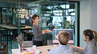 Programer team working in modern office, and meeting on computer coding.