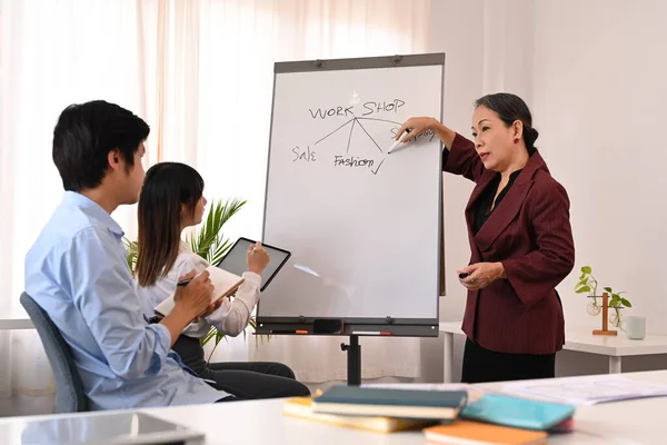 Image of developer team collaborating on mobile application software design project together at modern office.