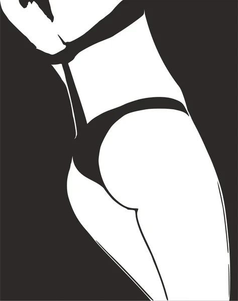 Young buttocks in lingerie, vector — Stock Vector