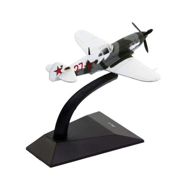 흰색 배경에 고립 된 군사 비행기 모델 — 스톡 사진