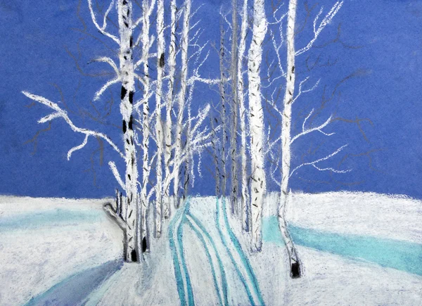 Dessin pour enfants "Paysage d'hiver " — Photo