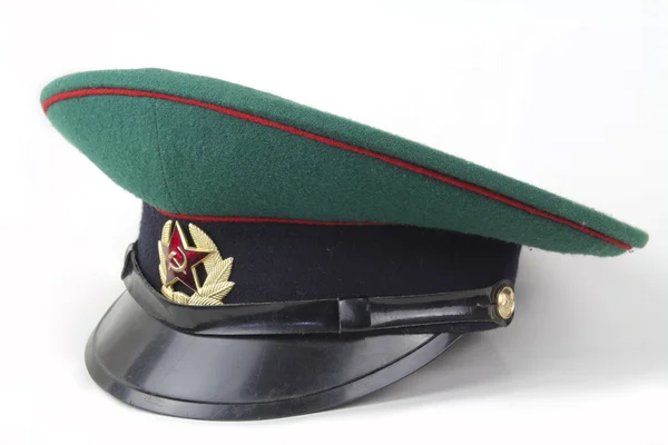 Green cap Soviet border guard — Stock Photo, Image