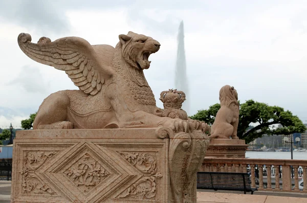 Sculpture of a winged lion