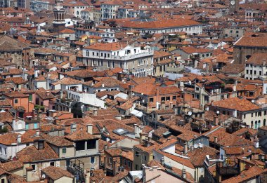 mark St katedral çan kulesinden bir Venedik görünümü