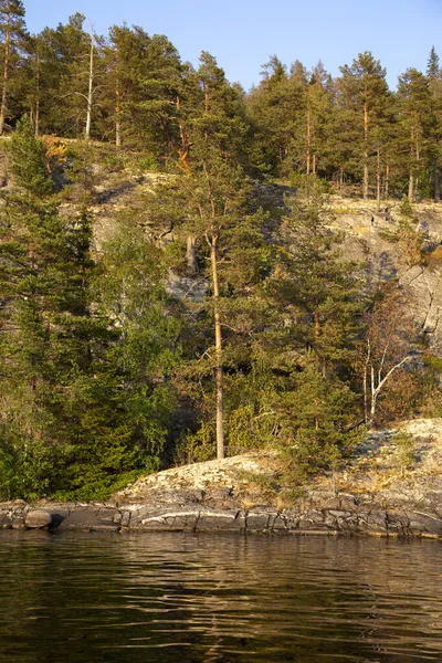 ロシアのカレリア共和国のラドーガ湖の島の海岸の眺め — ストック写真