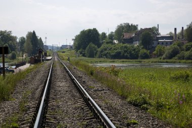 Sortavala, Rusya - 11 Temmuz 2021: Rusya 'nın Karelia Cumhuriyeti' ndeki Sortavala kentinde demiryolu