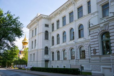 St. Petersburg, Rusya - 13 Temmuz 2021: Büyük St. Petersburg Politeknik Üniversitesi 'nin eğitim binasının manzarası