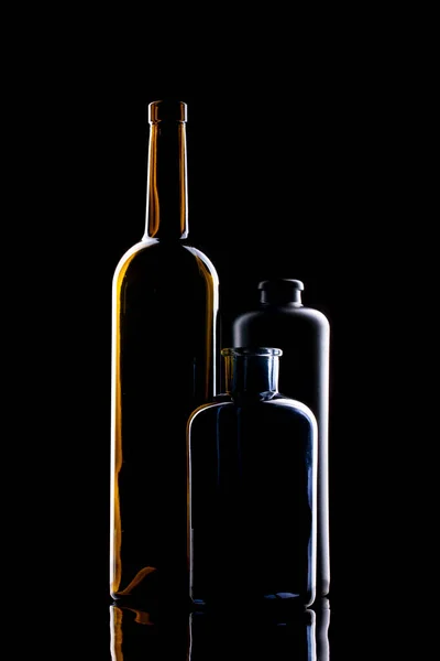 Still Life Glass Objects Black Background — Stock Photo, Image