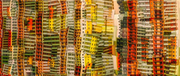Collage Abstrait Avec Des Fragments Bâtiments Résidentiels Plusieurs Étages — Photo