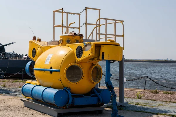 San Petersburgo Rusia Julio 2021 Vehículo Submarino Exposición Armas Muelle —  Fotos de Stock