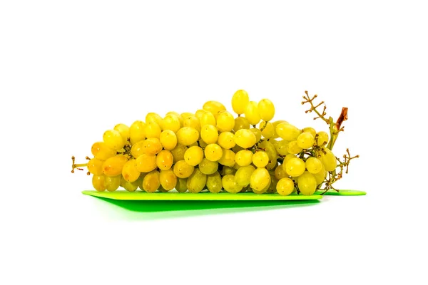 Rijpe Grote Tros Druiven Van Sultana Witte Achtergrond — Stockfoto