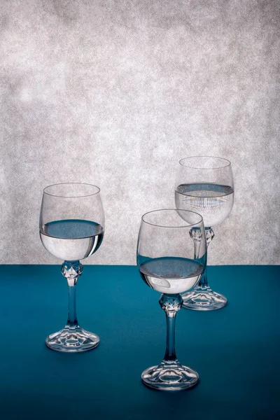Still Life Three Glasses Liquid — Stock Photo, Image