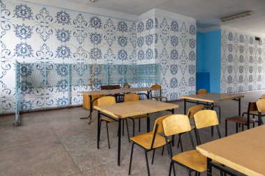 A fragment of the interior of a public dining room