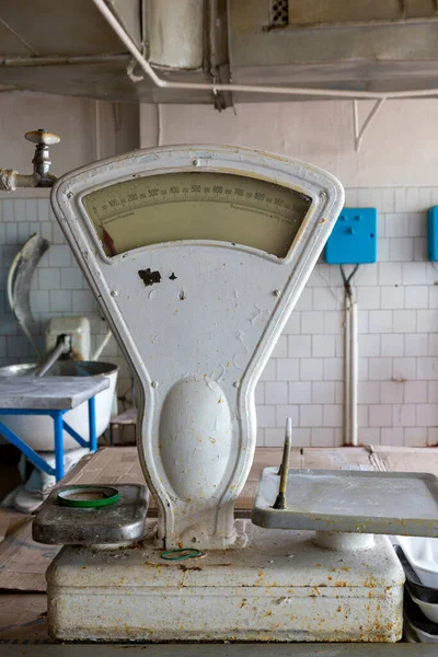 Old Trading Scales Old Abandoned Dining Room — Stok fotoğraf