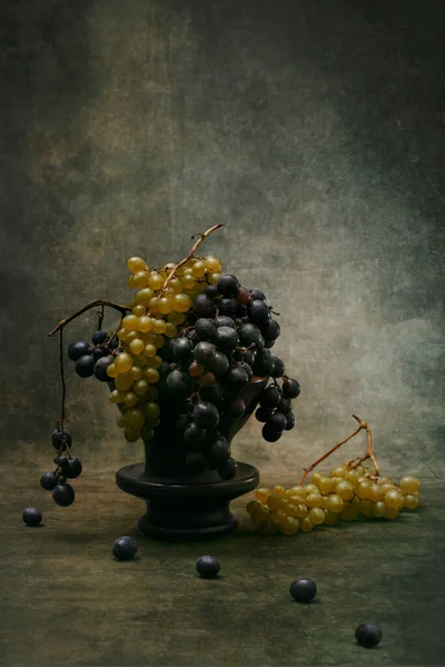 Still Life Ripe Grapes Different Varieties — Stock Photo, Image