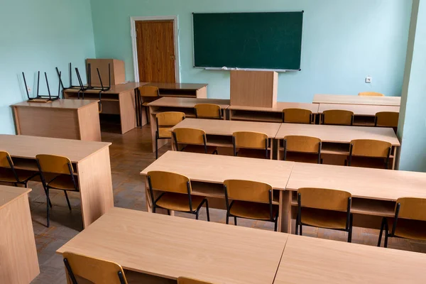 Detail Innenraum Klassenzimmer Mit Tafel Der Wand — Stockfoto