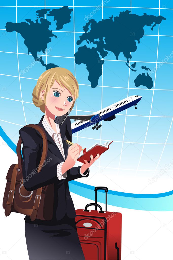 Traveling businesswoman