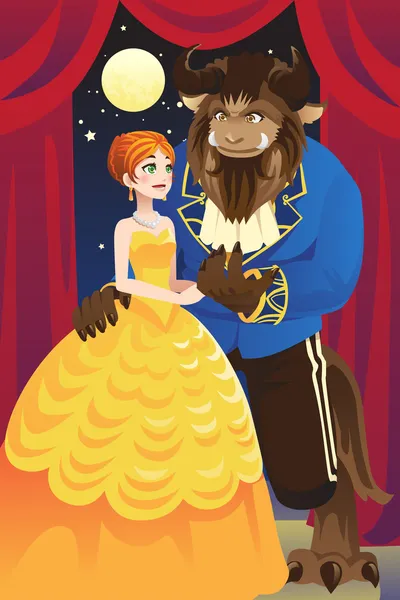 Beauty and the beast Stock Vector