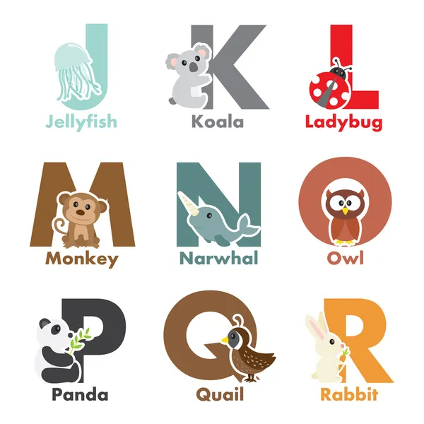 Alphabet Animaux — Image vectorielle