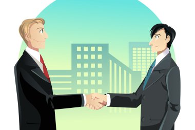 İş adamları el sıkışıyor