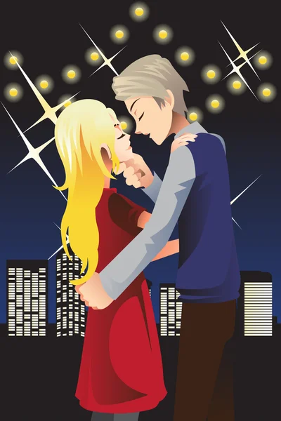 Besar pareja joven — Vector de stock