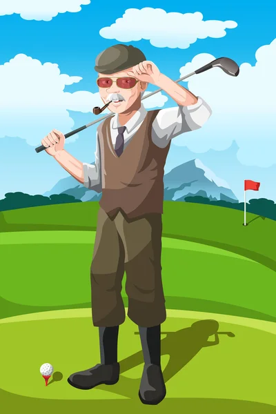 Kıdemli golfçü — Stok Vektör