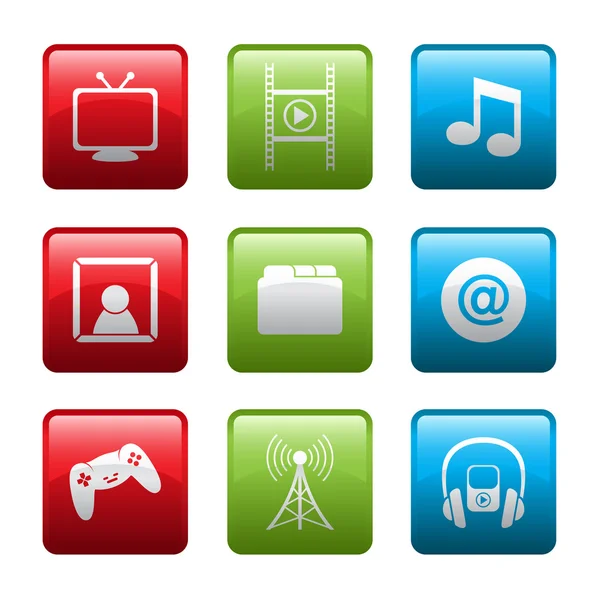 Iconos electrónicos de entretenimiento — Vector de stock