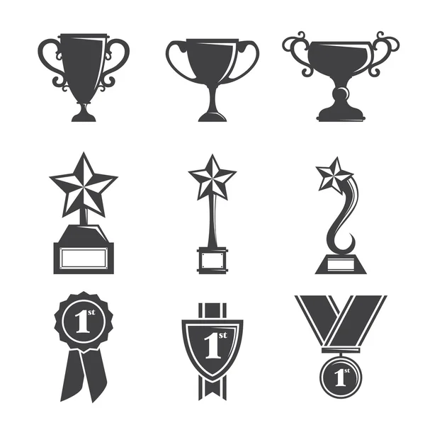 Iconos de trofeo — Archivo Imágenes Vectoriales