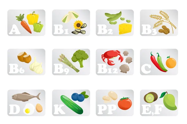 食品维生素 — 图库矢量图片