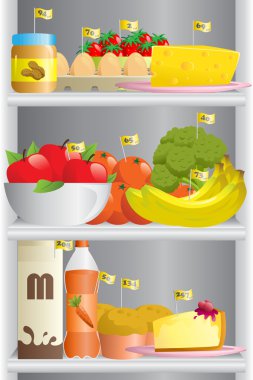 Food in refrigerator clipart
