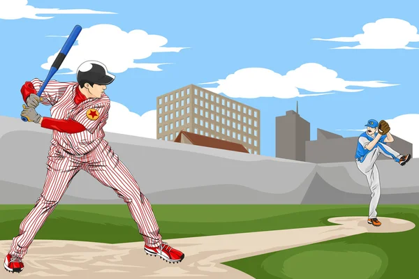 Joueurs de baseball — Image vectorielle