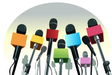 Microphones on the podium clipart